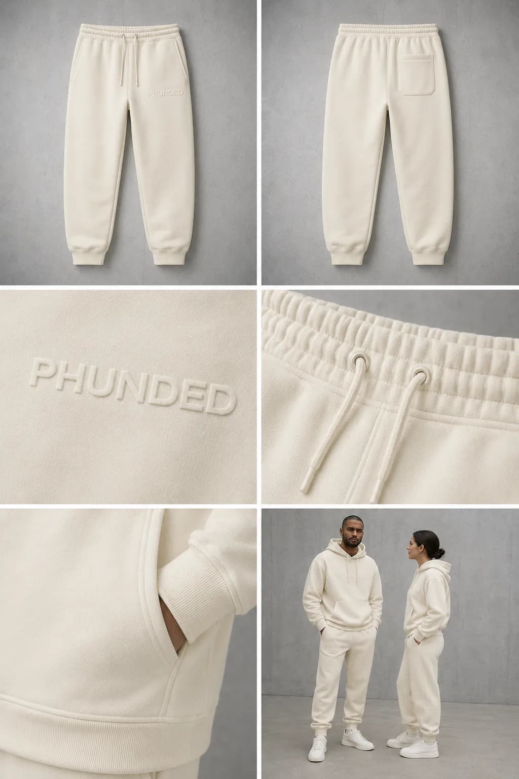 PHUNDED Sweatpants — Bone