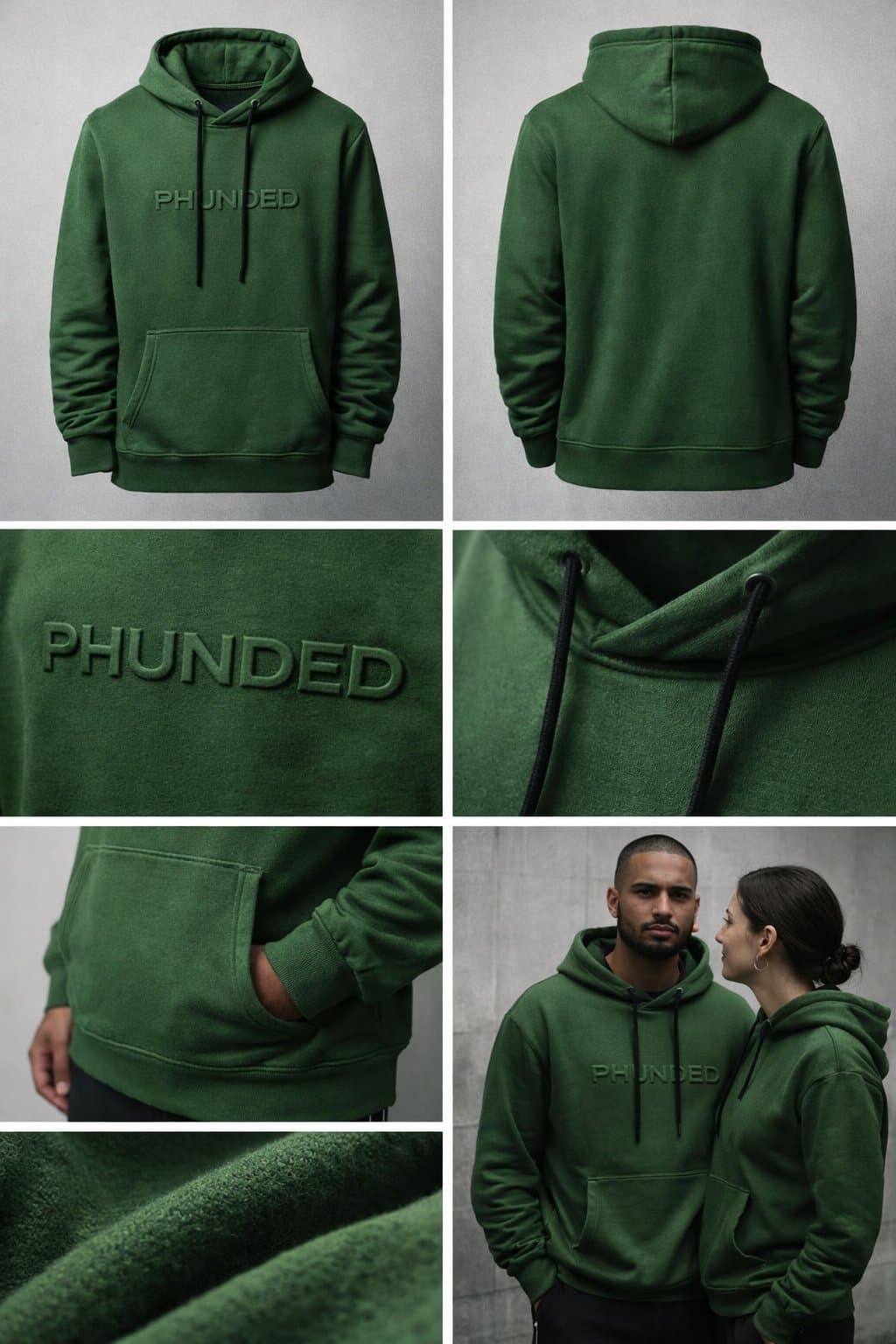 PHUNDED construction and embossed detail